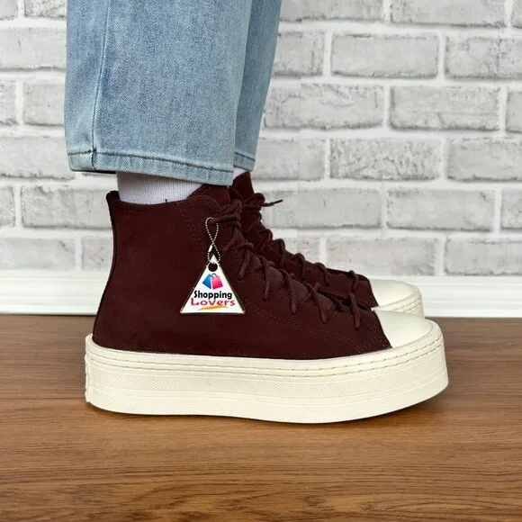 Converse Chuck Taylor Lift Platform Hi Suede Fleece Lining 8 Women Shoes A06783C - Picture 10 of 12